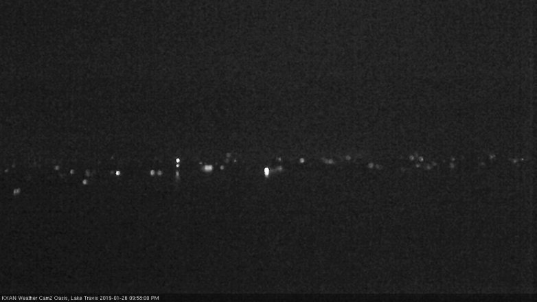 Lake Travis webcam, January 26, 2019 9:00 PM CT