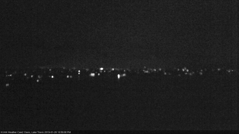 Lake Travis webcam, January 26, 2019 10:00 PM CT