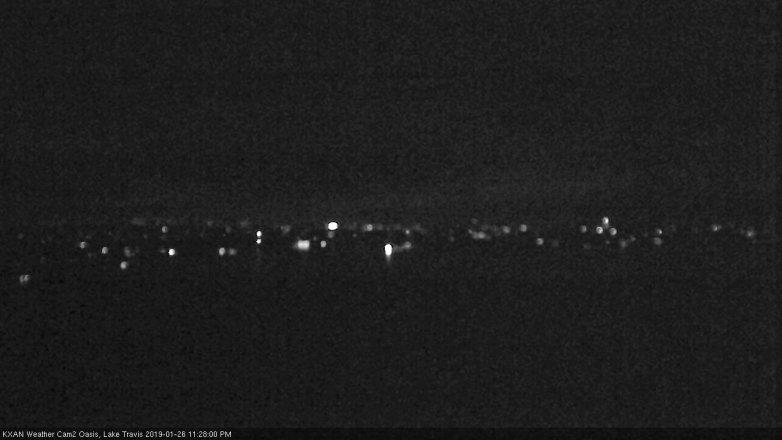 Lake Travis webcam, January 26, 2019 10:30 PM CT
