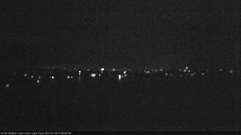 Lake Travis webcam, January 26, 2019 11:00 PM CT
