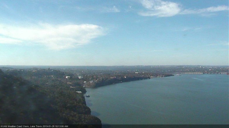 Lake Travis webcam, January 28, 2019 9:15 AM CT