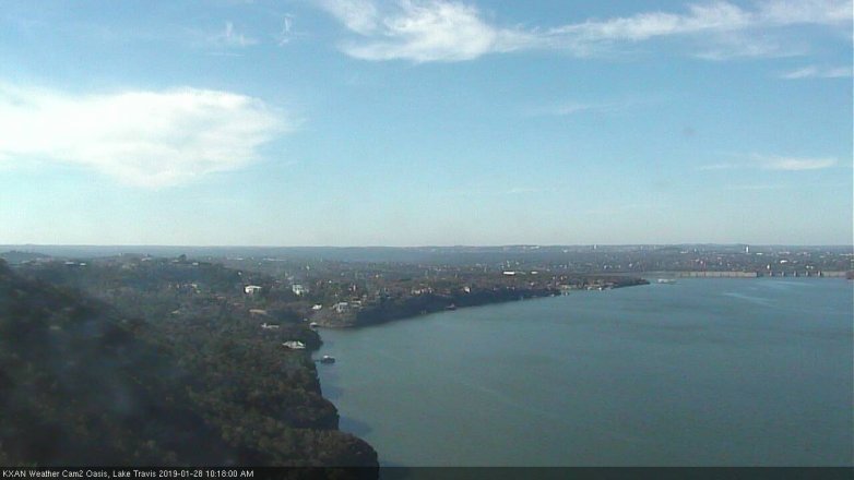 Lake Travis webcam, January 28, 2019 9:20 AM CT