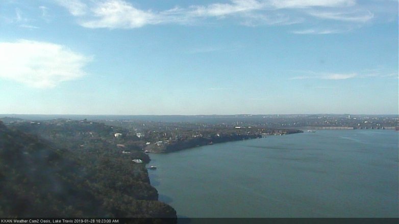 Lake Travis webcam, January 28, 2019 9:25 AM CT