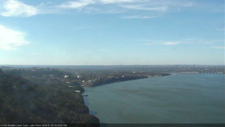 Lake Travis webcam, January 28, 2019 9:30 AM CT