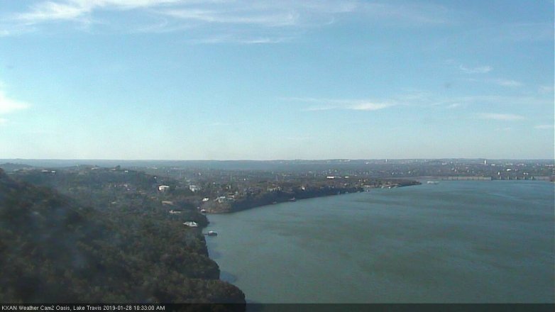 Lake Travis webcam, January 28, 2019 9:35 AM CT