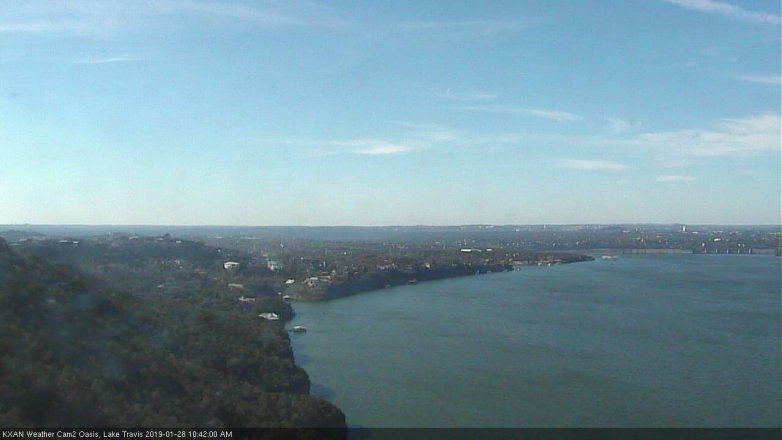 Lake Travis webcam, January 28, 2019 9:45 AM CT
