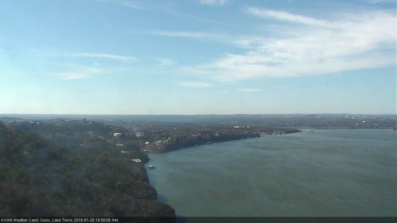 Lake Travis webcam, January 28, 2019 10:00 AM CT