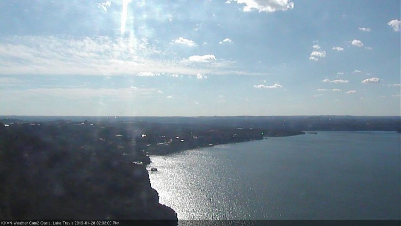 Lake Travis webcam, January 28, 2019 1:35 PM CT