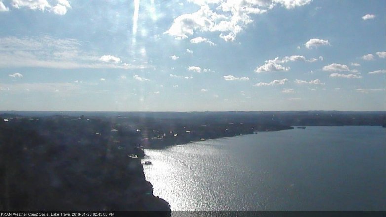 Lake Travis webcam, January 28, 2019 1:45 PM CT