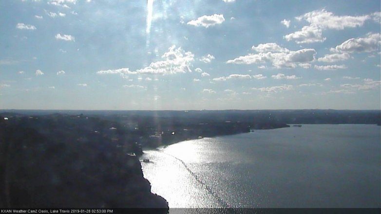 Lake Travis webcam, January 28, 2019 1:55 PM CT