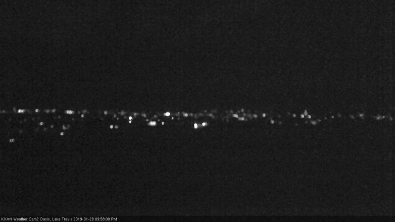 Lake Travis webcam, January 28, 2019 9:00 PM CT
