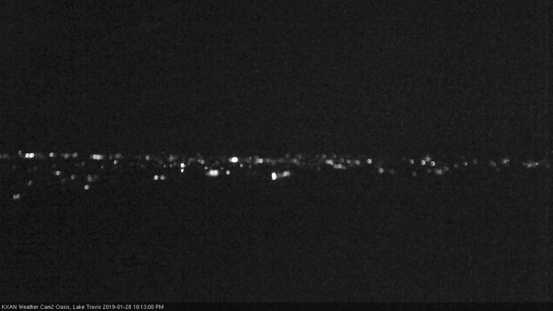 Lake Travis webcam, January 28, 2019 9:15 PM CT
