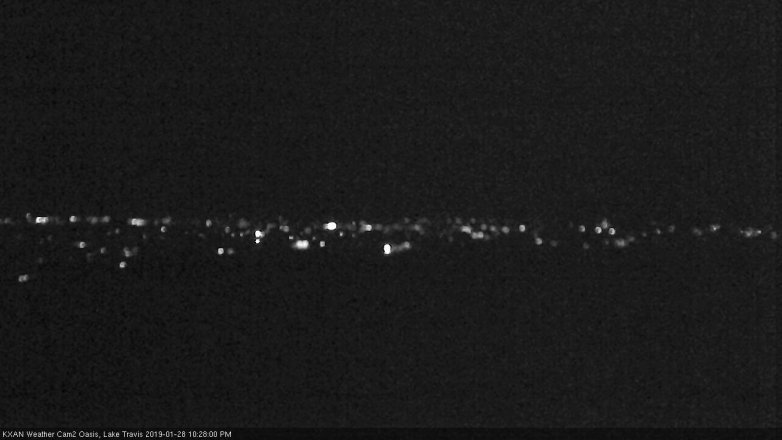Lake Travis webcam, January 28, 2019 9:30 PM CT