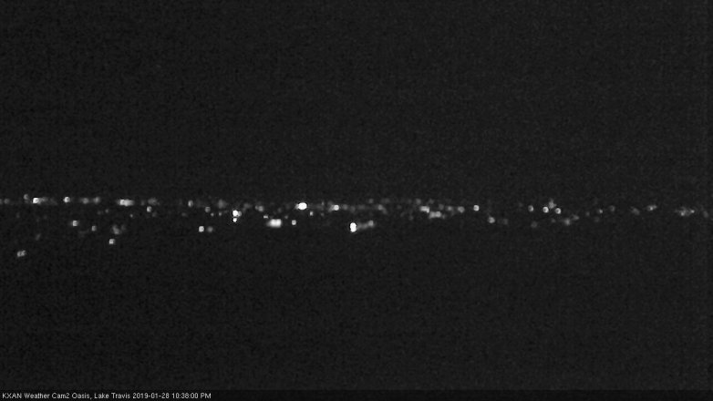 Lake Travis webcam, January 28, 2019 9:40 PM CT