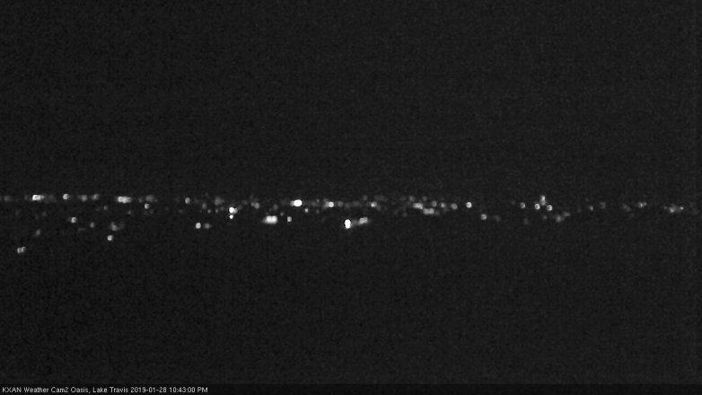 Lake Travis webcam, January 28, 2019 9:45 PM CT