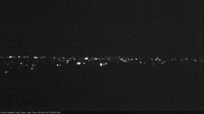 Lake Travis webcam, January 28, 2019 10:00 PM CT