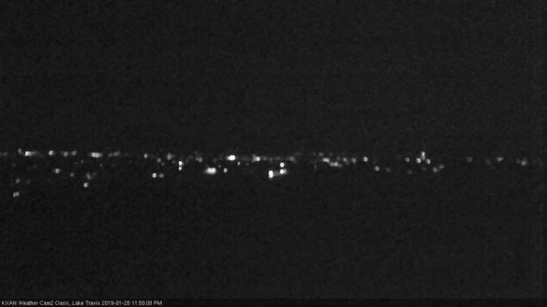 Lake Travis webcam, January 28, 2019 11:00 PM CT