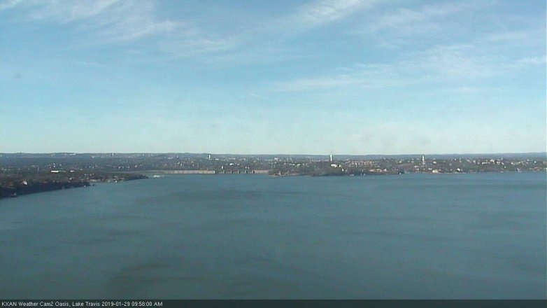 Lake Travis webcam, January 29, 2019 9:00 AM CT