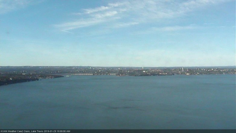Lake Travis webcam, January 29, 2019 9:10 AM CT