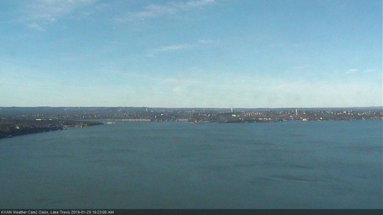Lake Travis webcam, January 29, 2019 9:25 AM CT