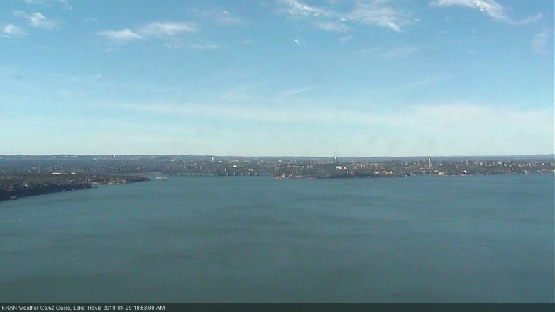 Lake Travis webcam, January 29, 2019 9:55 AM CT