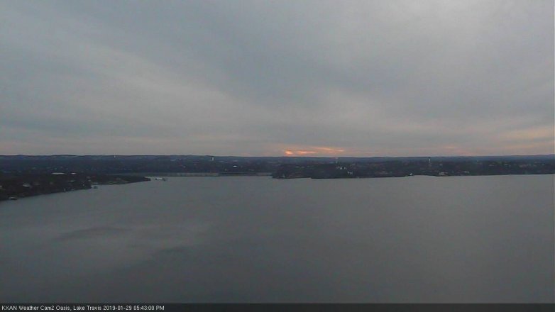 Lake Travis webcam, January 29, 2019 4:45 PM CT