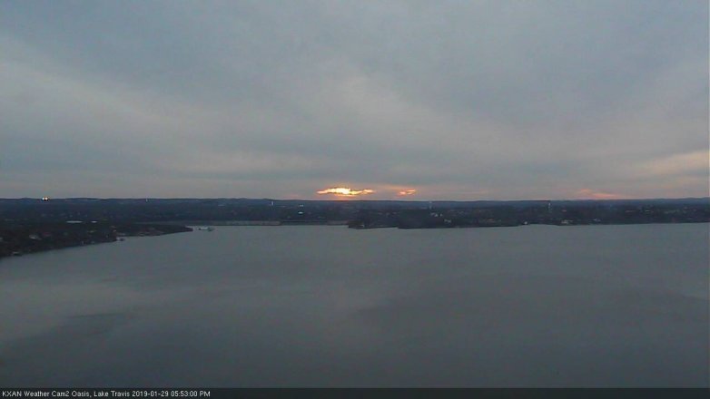 Lake Travis webcam, January 29, 2019 4:55 PM CT