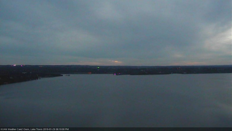 Lake Travis webcam, January 29, 2019 5:20 PM CT