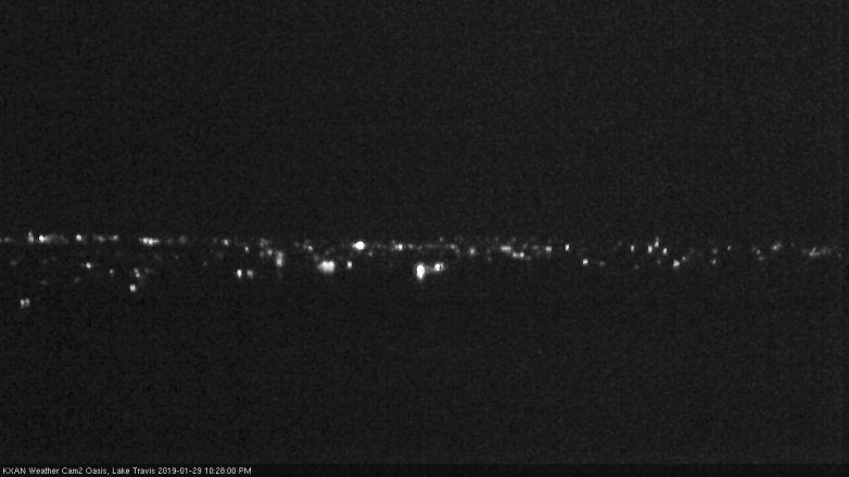 Lake Travis webcam, January 29, 2019 9:30 PM CT