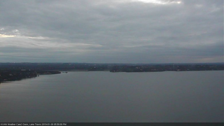 Lake Travis webcam, January 30, 2019 5:00 PM CT