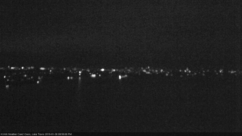 Lake Travis webcam, January 30, 2019 8:00 PM CT
