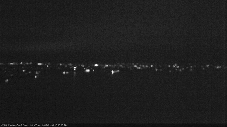 Lake Travis webcam, January 30, 2019 9:05 PM CT