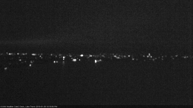 Lake Travis webcam, January 30, 2019 9:20 PM CT