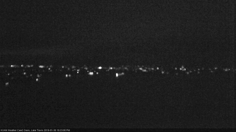 Lake Travis webcam, January 30, 2019 9:25 PM CT