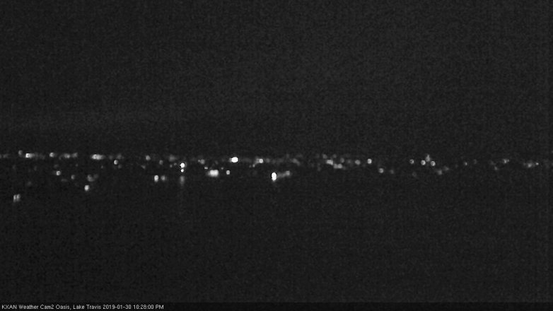 Lake Travis webcam, January 30, 2019 9:30 PM CT
