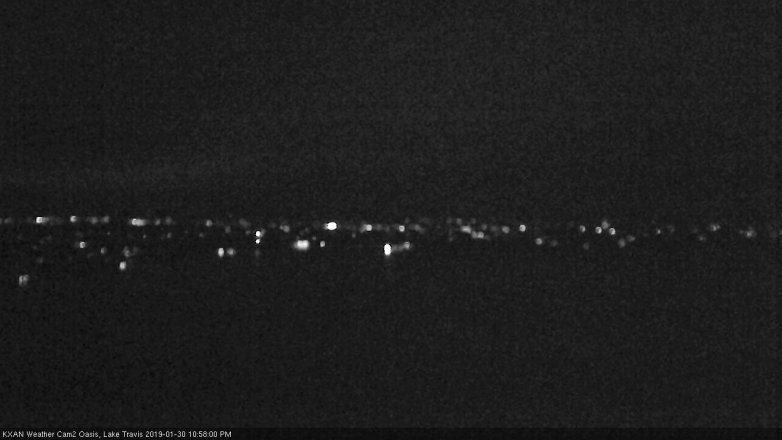 Lake Travis webcam, January 30, 2019 10:00 PM CT