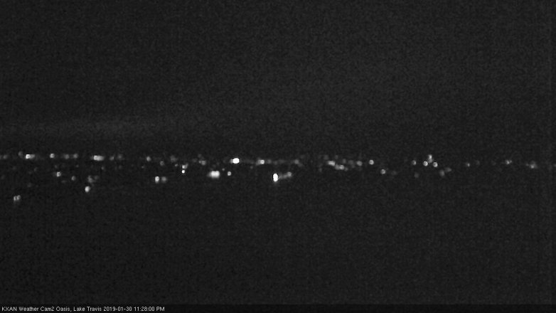 Lake Travis webcam, January 30, 2019 10:30 PM CT