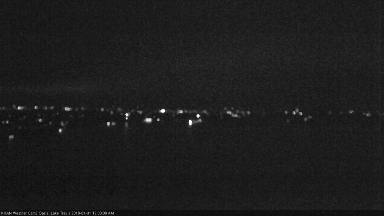 Lake Travis webcam, January 30, 2019 11:05 PM CT