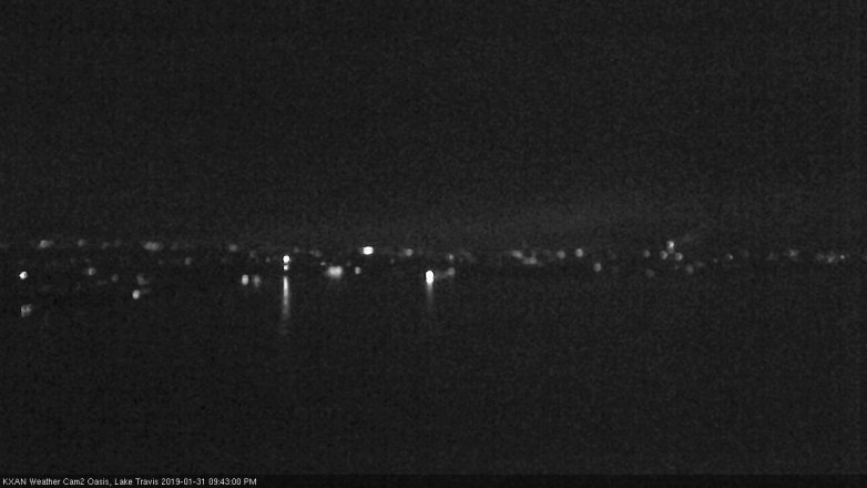 Lake Travis webcam, January 31, 2019 8:45 PM CT