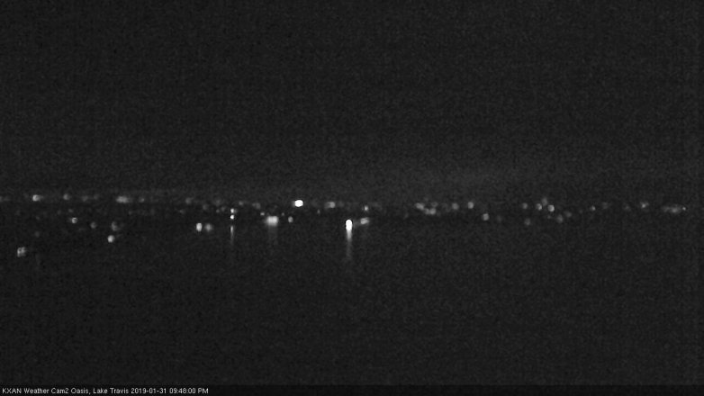 Lake Travis webcam, January 31, 2019 8:50 PM CT