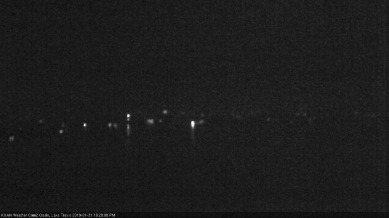 Lake Travis webcam, January 31, 2019 9:30 PM CT