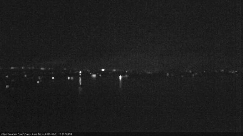 Lake Travis webcam, January 31, 2019 9:40 PM CT