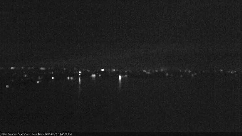 Lake Travis webcam, January 31, 2019 9:45 PM CT