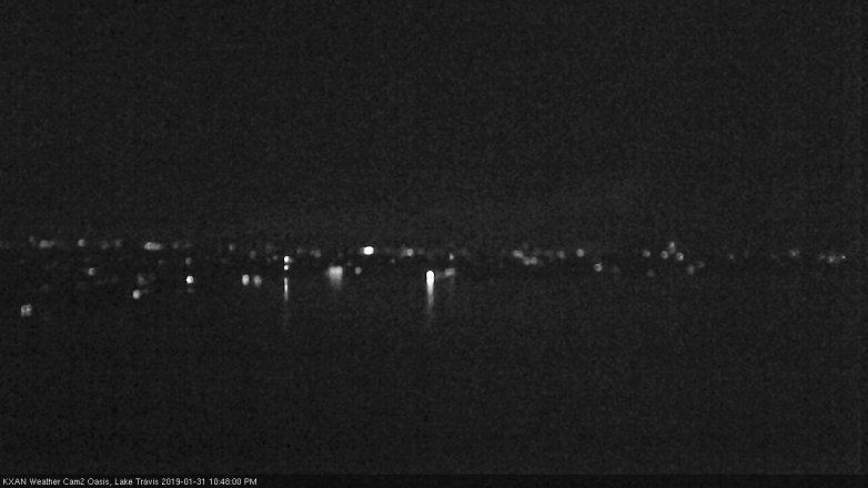 Lake Travis webcam, January 31, 2019 9:50 PM CT
