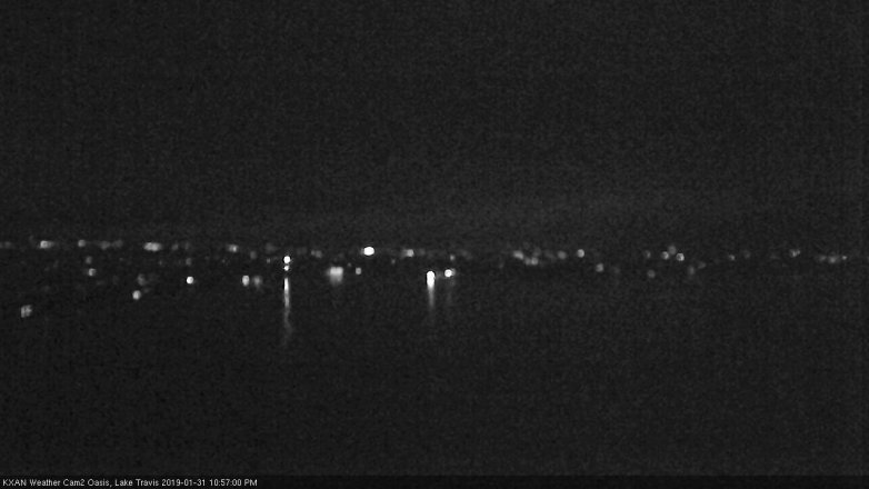 Lake Travis webcam, January 31, 2019 10:00 PM CT