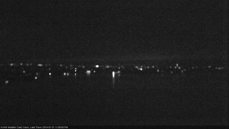 Lake Travis webcam, January 31, 2019 10:10 PM CT
