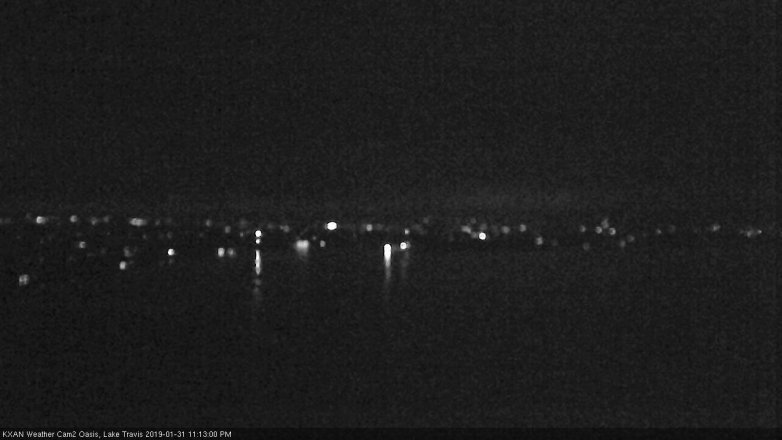 Lake Travis webcam, January 31, 2019 10:15 PM CT