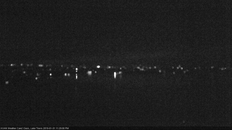 Lake Travis webcam, January 31, 2019 10:30 PM CT