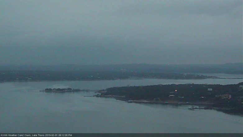 Lake Travis webcam, February 1, 2019 5:15 PM CT
