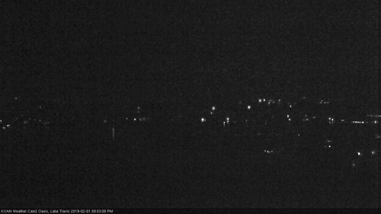 Lake Travis webcam, February 1, 2019 8:05 PM CT